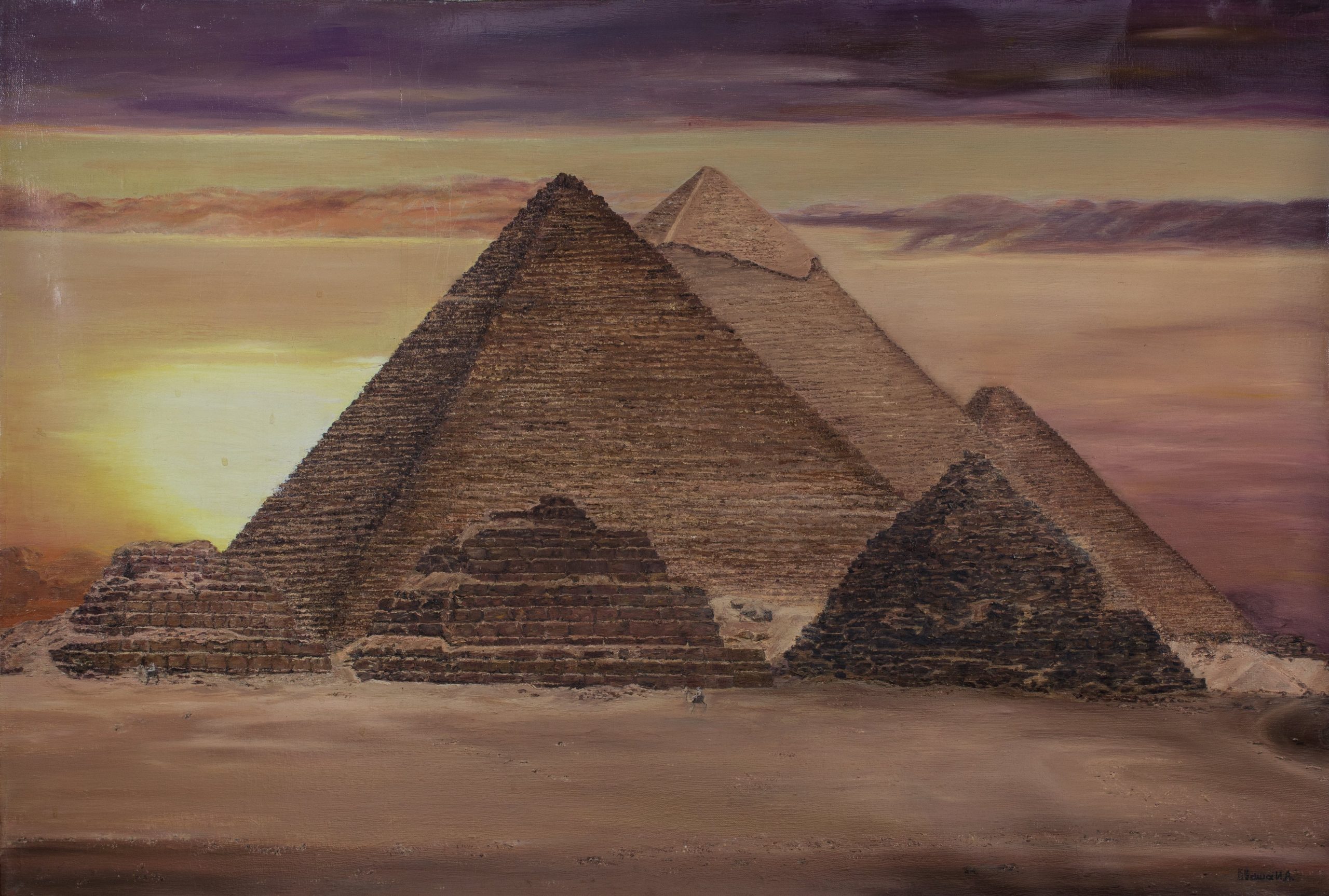 Египетские пирамиды. Картина маслом. Холст